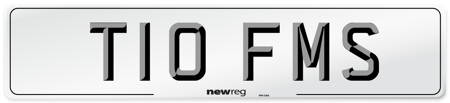 T10 FMS Number Plate from New Reg
